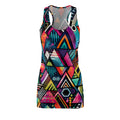 Colorful Geometric Triangle Pattern Racerback Dress