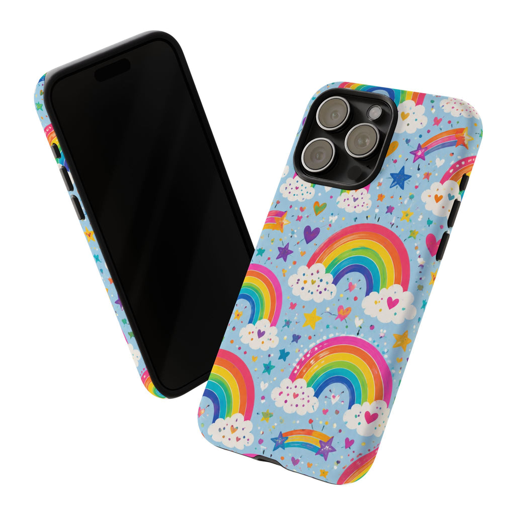 Rainbow Clouds Phone Case — Cute Pastel Rainbow Pattern Tough Case