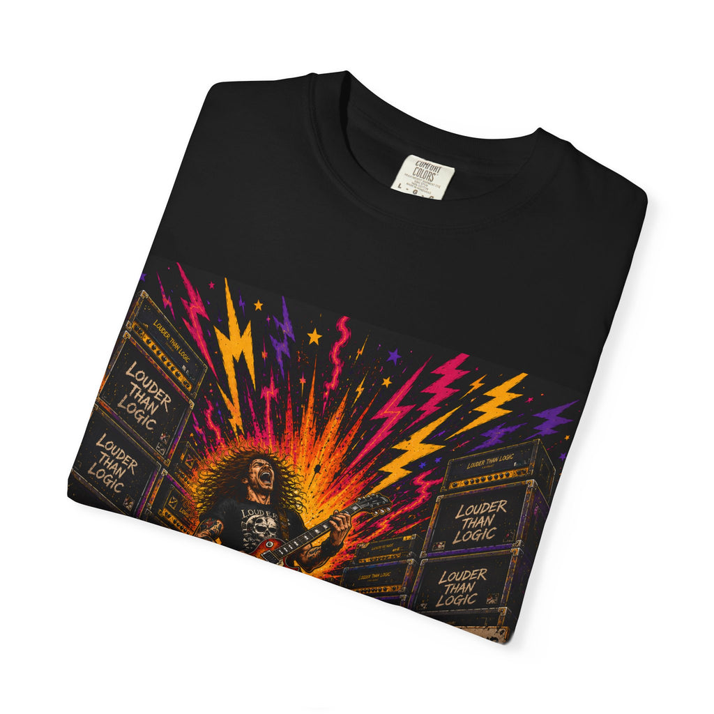 Guitar Skull Rockstar T-shirt | Amp Stack Concert Illustration