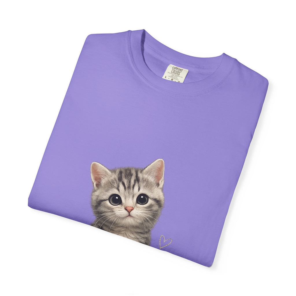 Smiling Tabby Kitten T-Shirt | Cute Cat Illustration