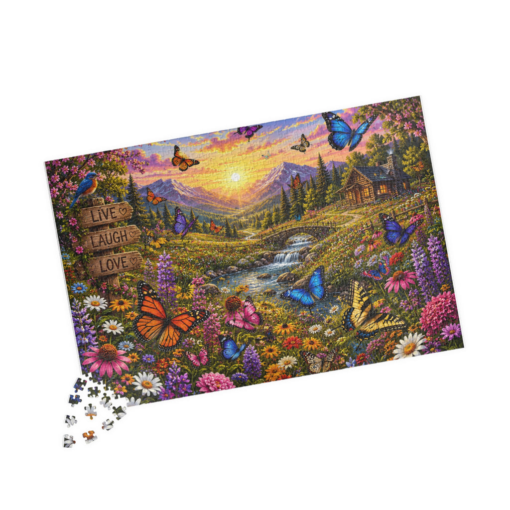 Sunset Butterfly Meadow Puzzle | 520-1014 Piece Jigsaw