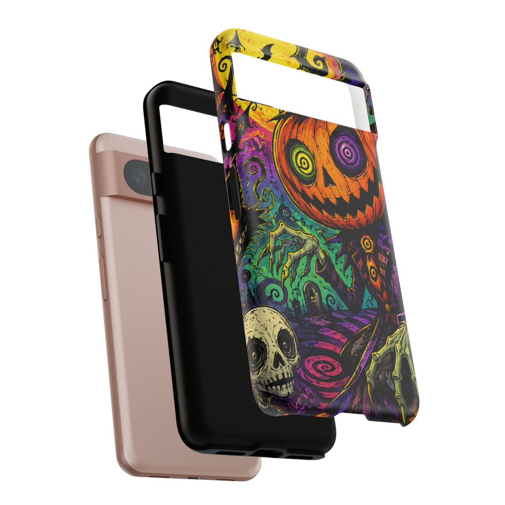 Halloween Pumpkin Skull Phone Case — Psychedelic Jack-o'-Lantern Tough Case