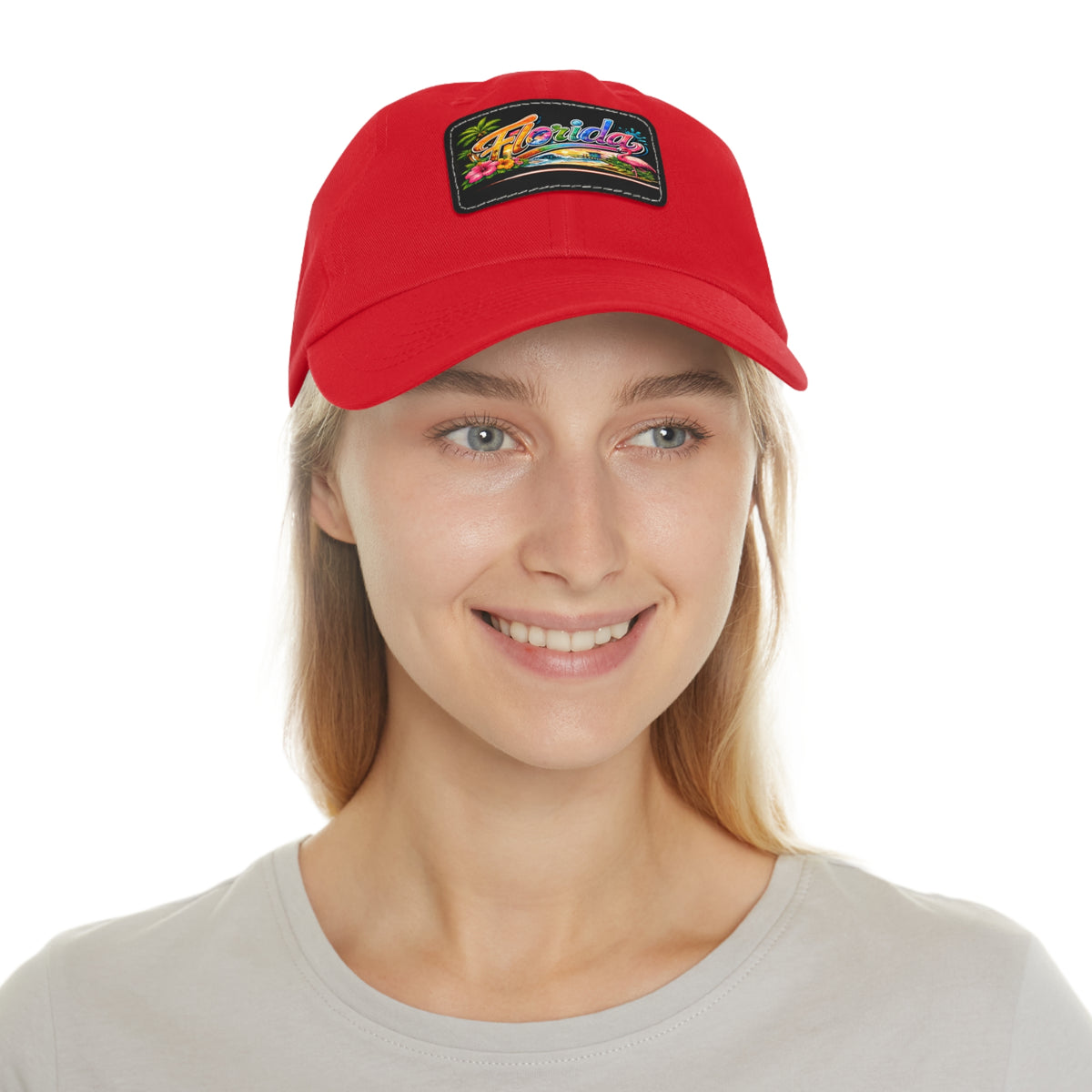 Florida Retro Patch Dad Hat | Leather Rectangle