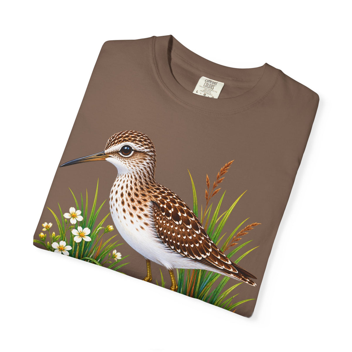 Shorebird Illustration T-Shirt — Marsh Sandpiper Graphic Tee