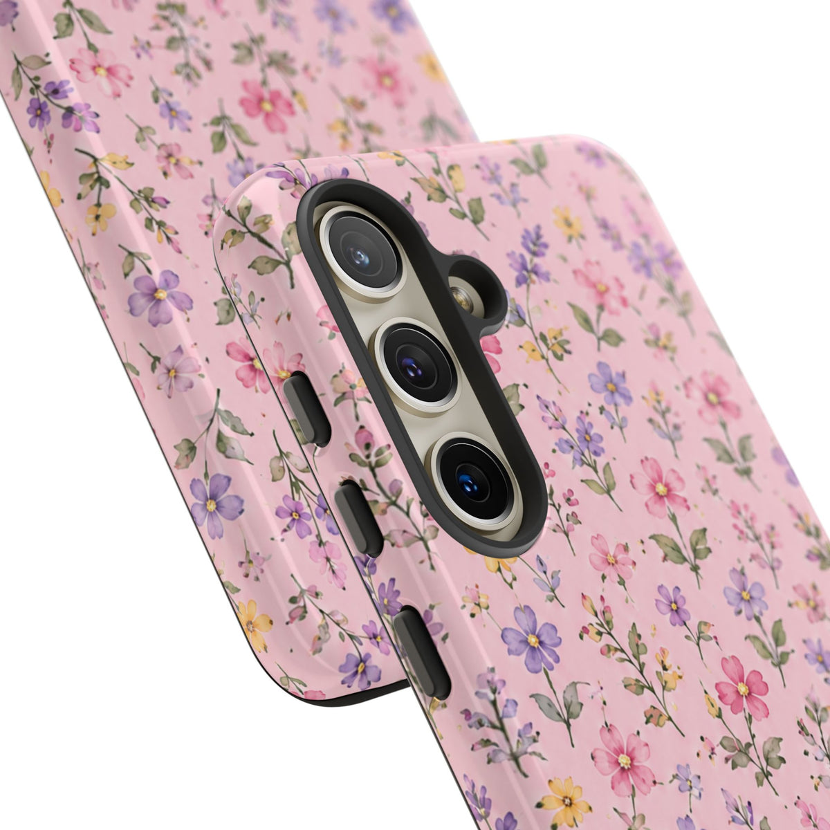 Floral Pink Tough Phone Case — Pastel Wildflower Protective Case