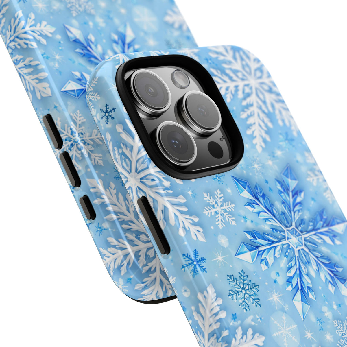 Winter Snowflake Tough Phone Case — Blue Holiday Protective Cover