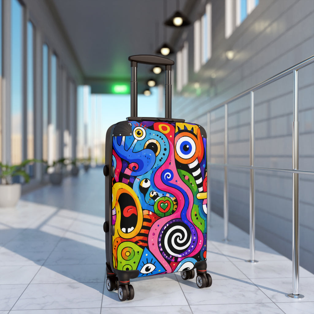 Colorful Abstract Art Suitcase – Vibrant Pop-Modern Carry-On for Travelers