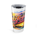 California Retro Postcard Tumbler 20oz | Beach Palm Golden Gate