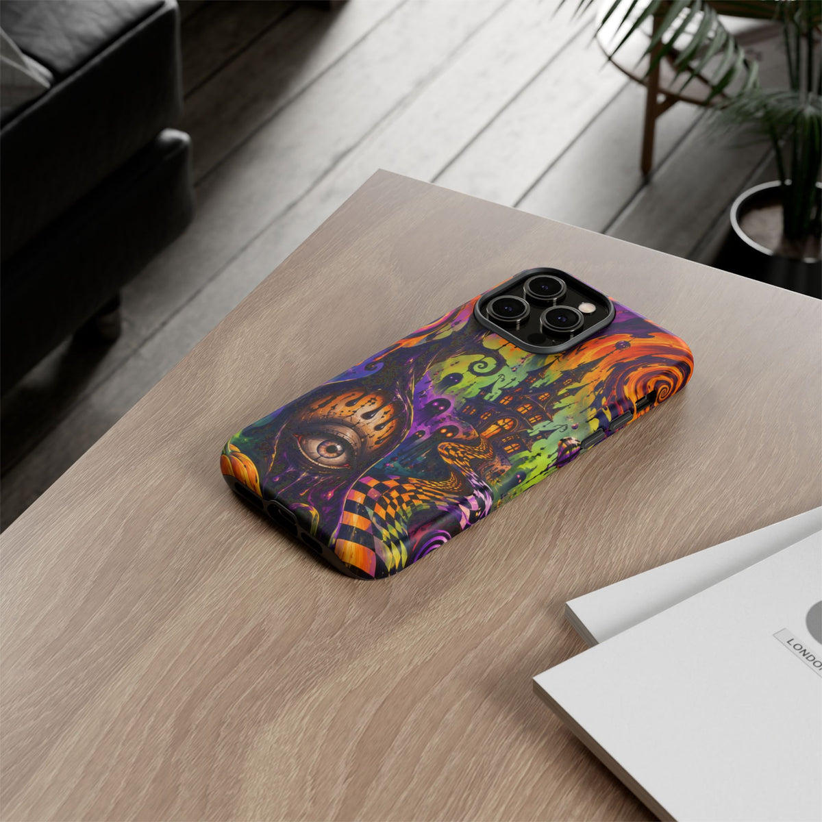 Phone Case — Psychedelic Haunted House Halloween Design