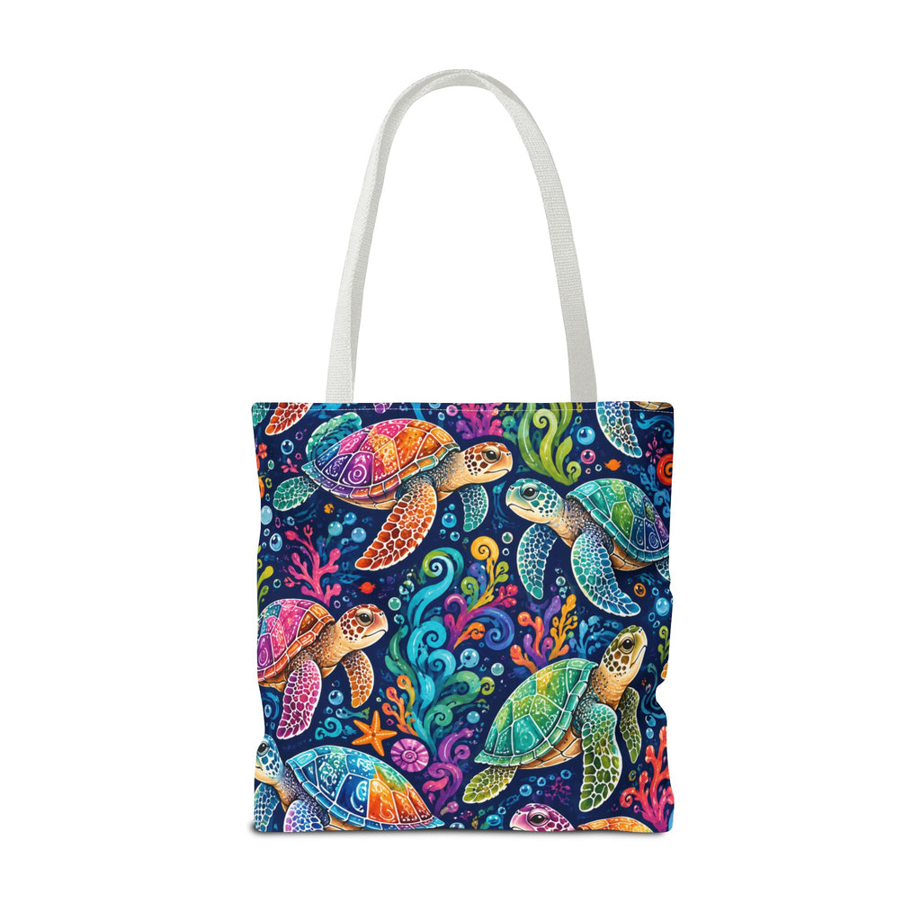 Colorful Sea Turtles Tote Bag — Vibrant Ocean Art Beach Tote
