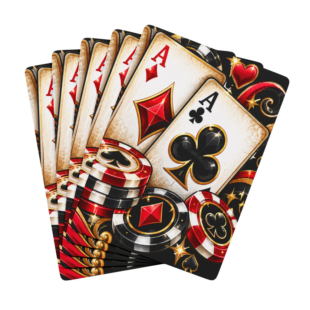 Poker Playing Cards — Vintage Aces & Chips Card Deck