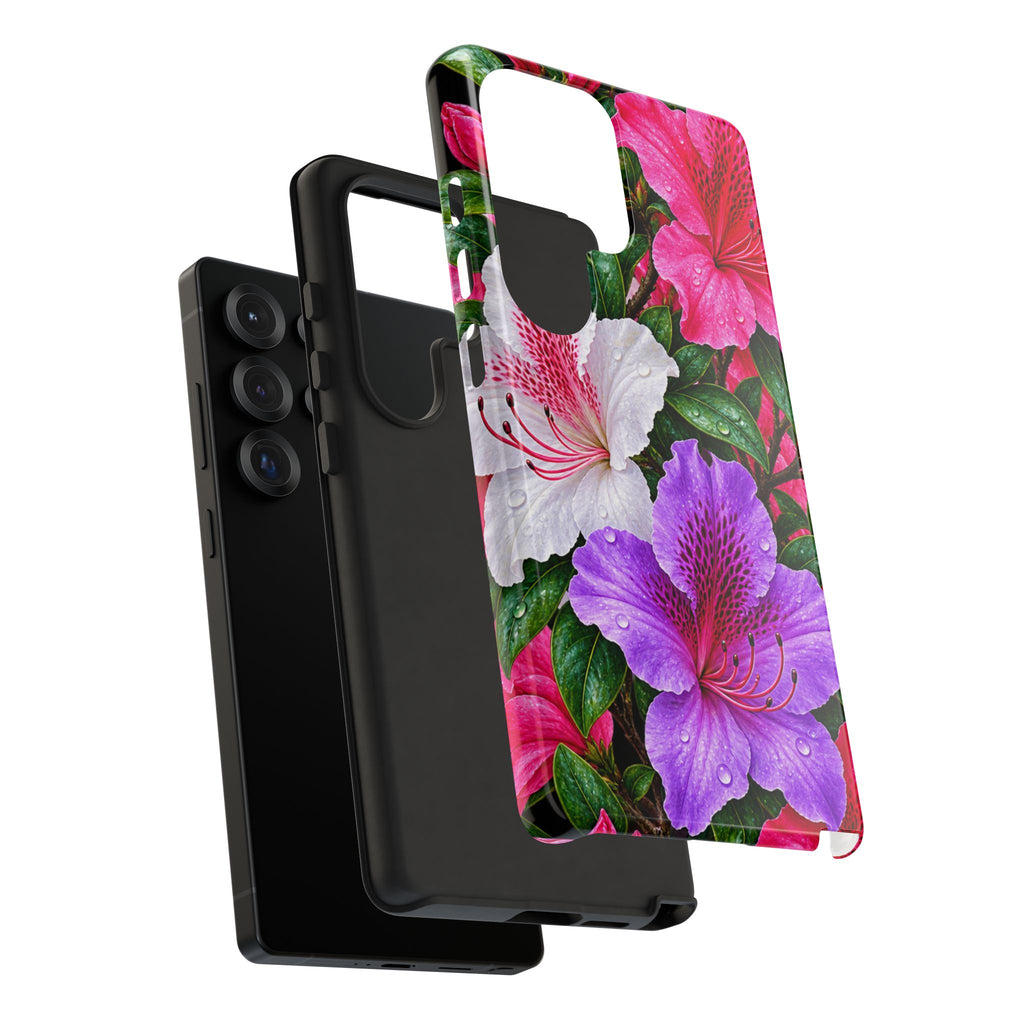 Floral Azalea Phone Case — Vibrant Pink & Purple Blossom Protection