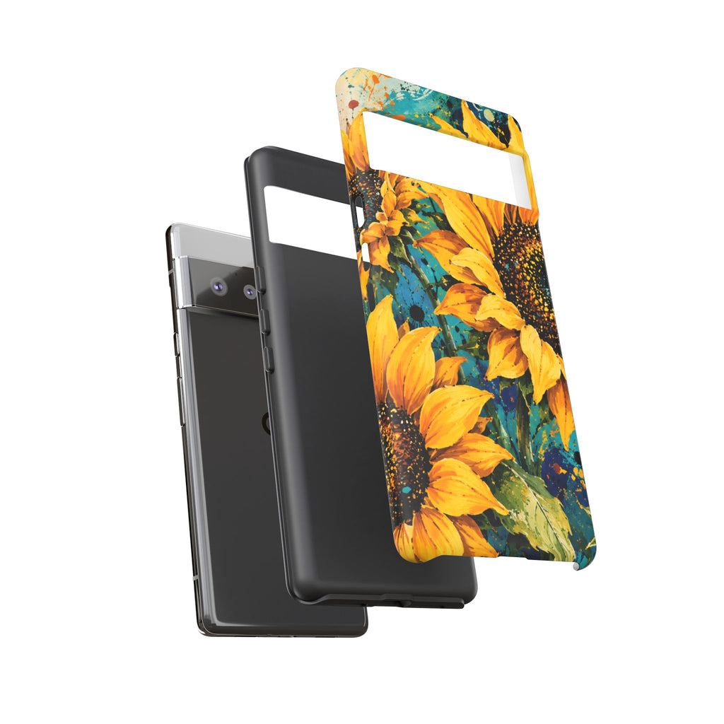 Sunflower Art Phone Case — Vibrant Yellow Floral Tough Case