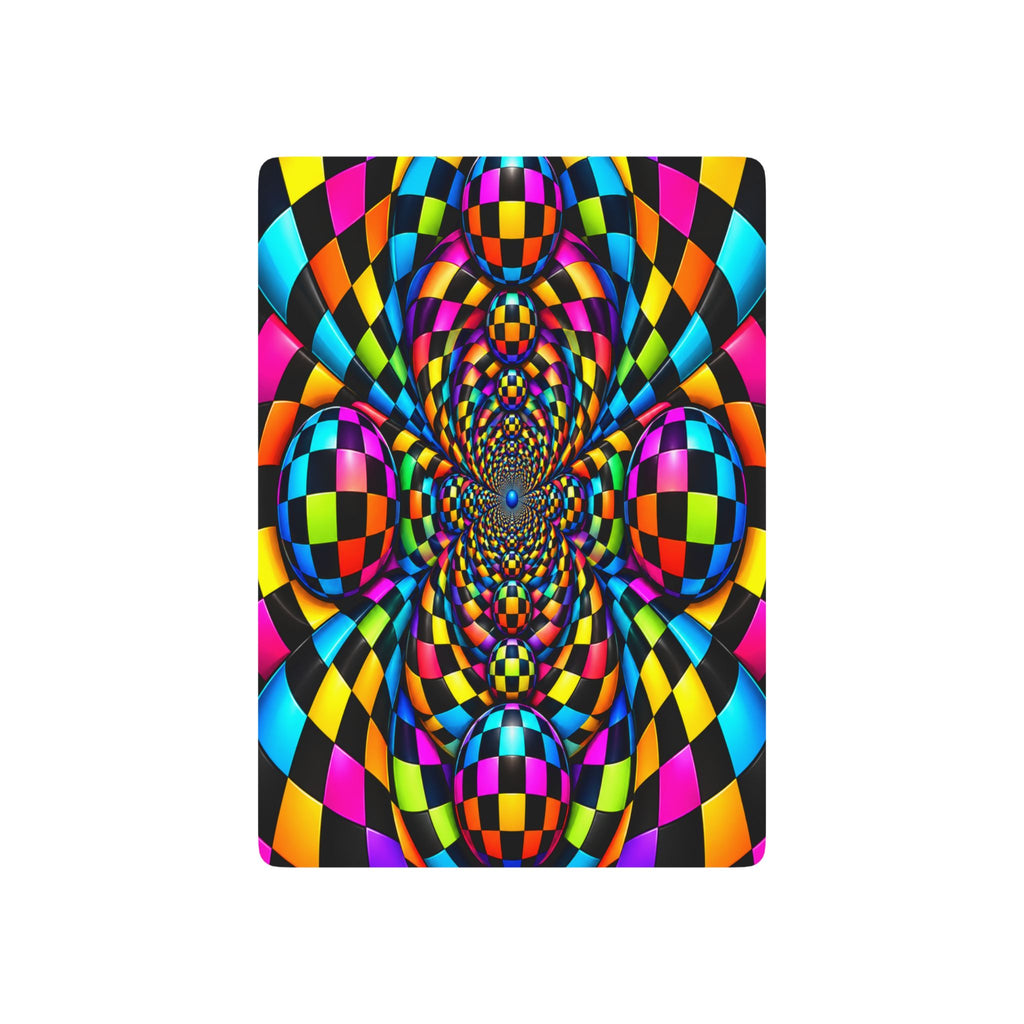 Psychedelic Checkered Poker Playing Cards – Colorful Trippy Deck for Game Nights & Gifts