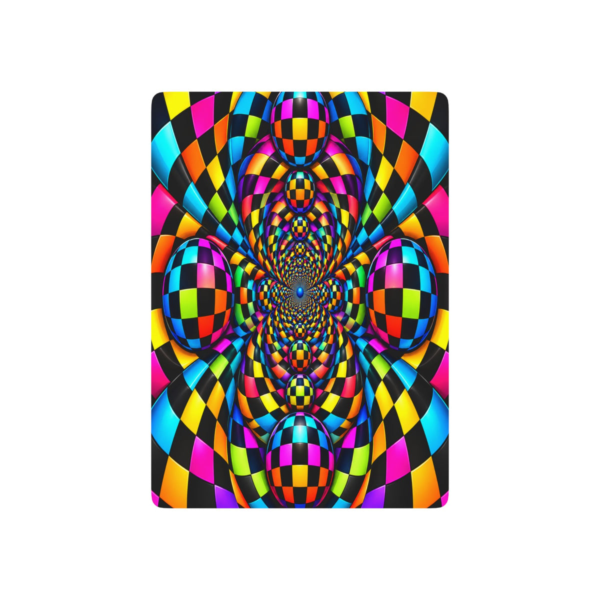 Psychedelic Checkered Poker Playing Cards – Colorful Trippy Deck for Game Nights & Gifts