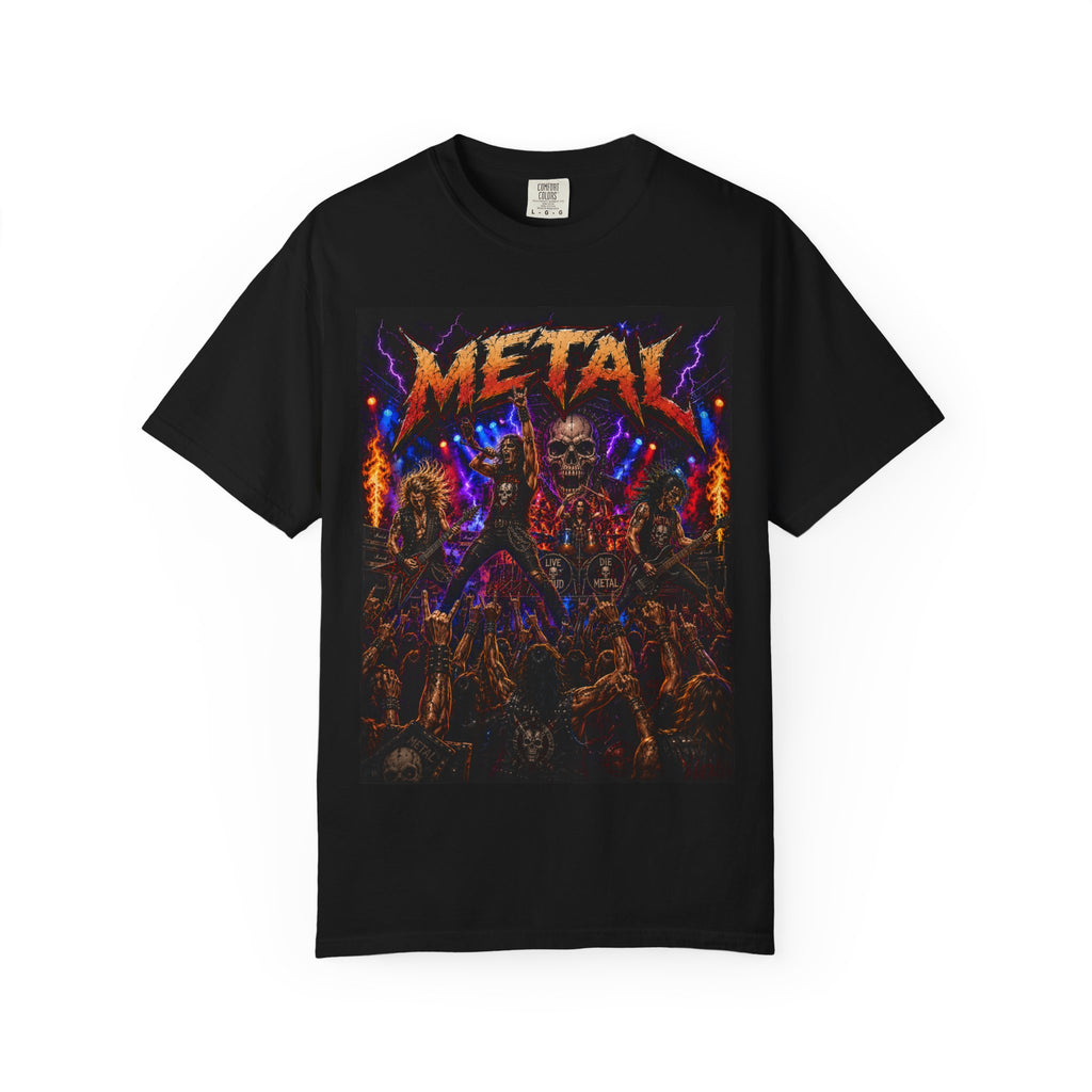 Metal Skull Band Crowd T-shirt | Heavy Metal Concert Graphic
