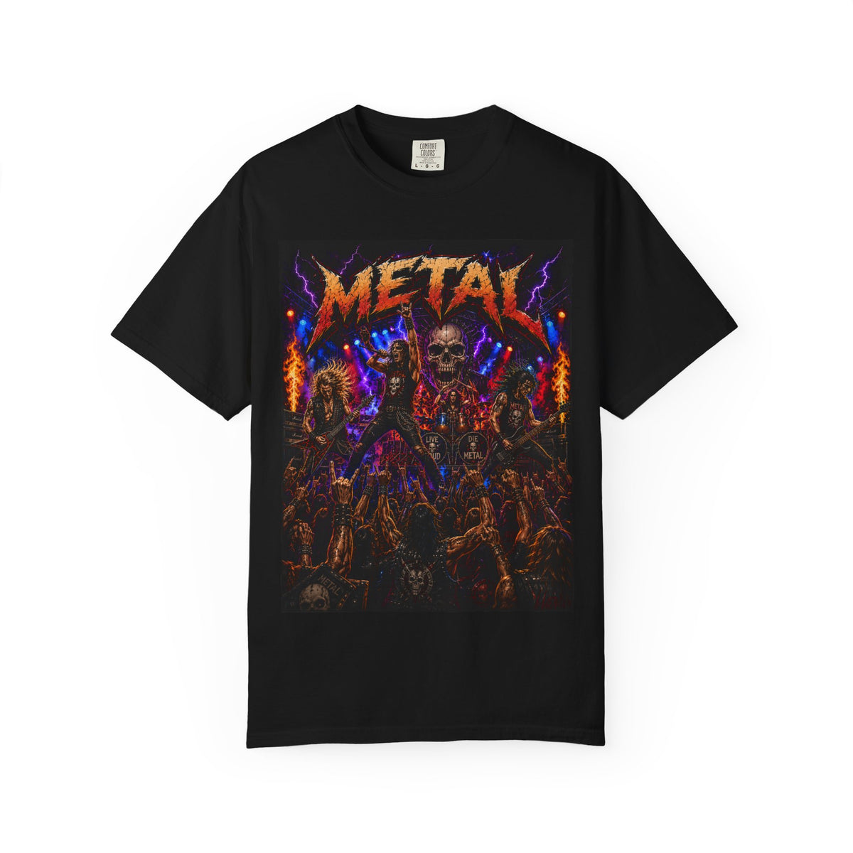 Metal Skull Band Crowd T-shirt | Heavy Metal Concert Graphic