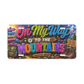 On My Way To The Mountains Vanity Plate | Adventure License Plate