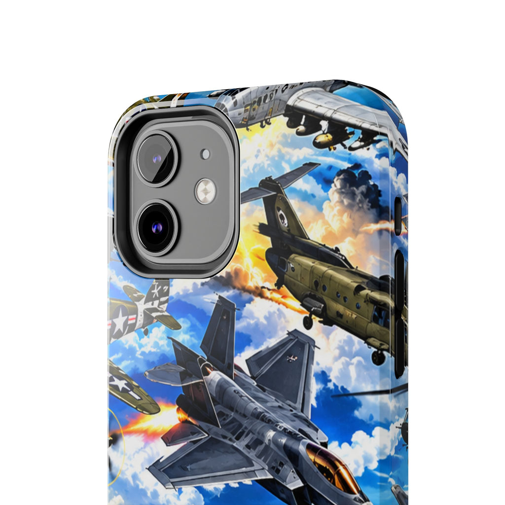 Military Aircraft Tough Phone Case – Vintage & Modern Jet Fighter Print