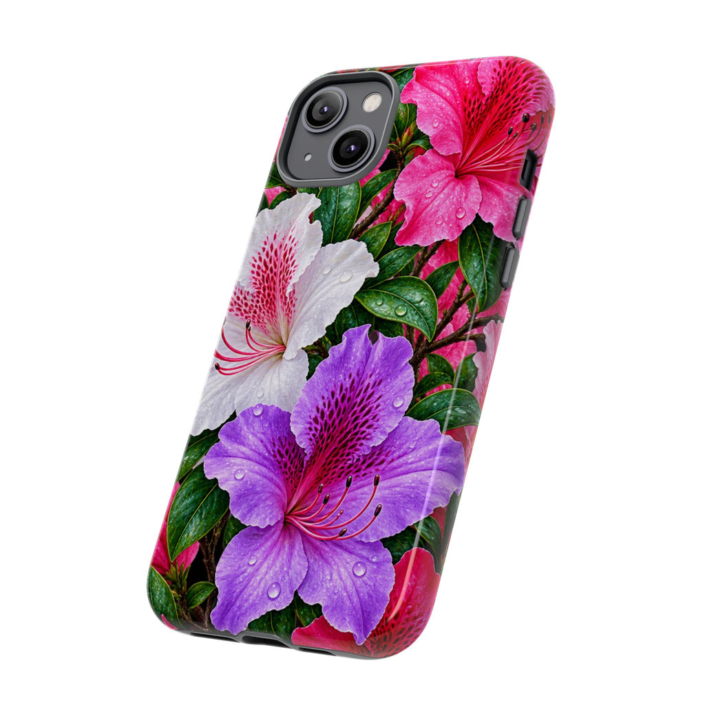 Floral Azalea Phone Case — Vibrant Pink & Purple Blossom Protection