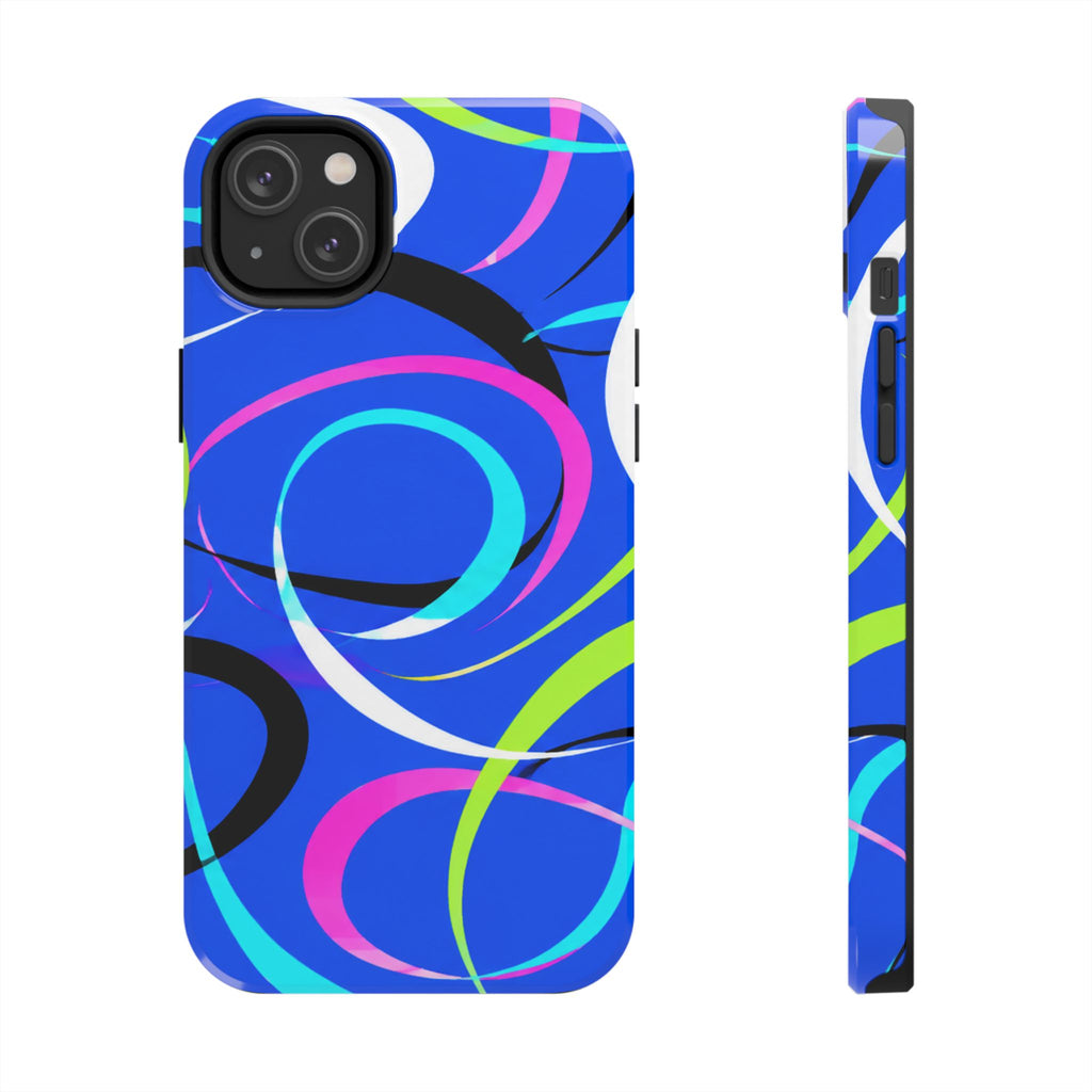 Tough Phone Case — Blue Abstract Swirl Protective Cover