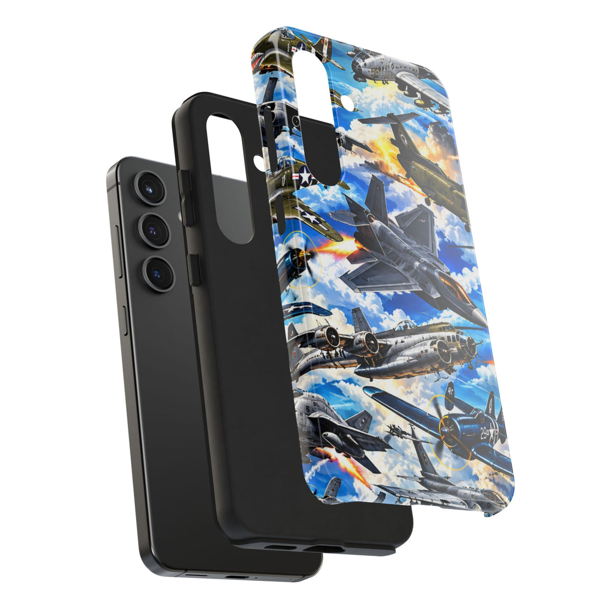 Military Aircraft Tough Phone Case – Vintage & Modern Jet Fighter Print