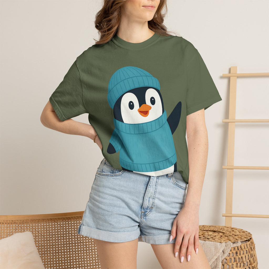 Cute Penguin in Blue Knit Tee