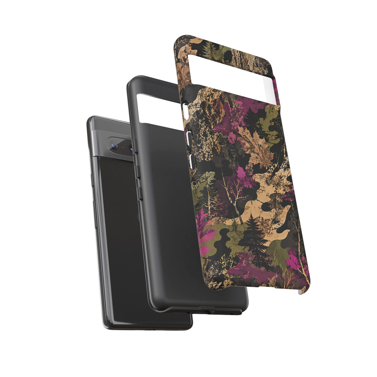 Camo Floral Tough Phone Case — Rugged Nature-Inspired Protection