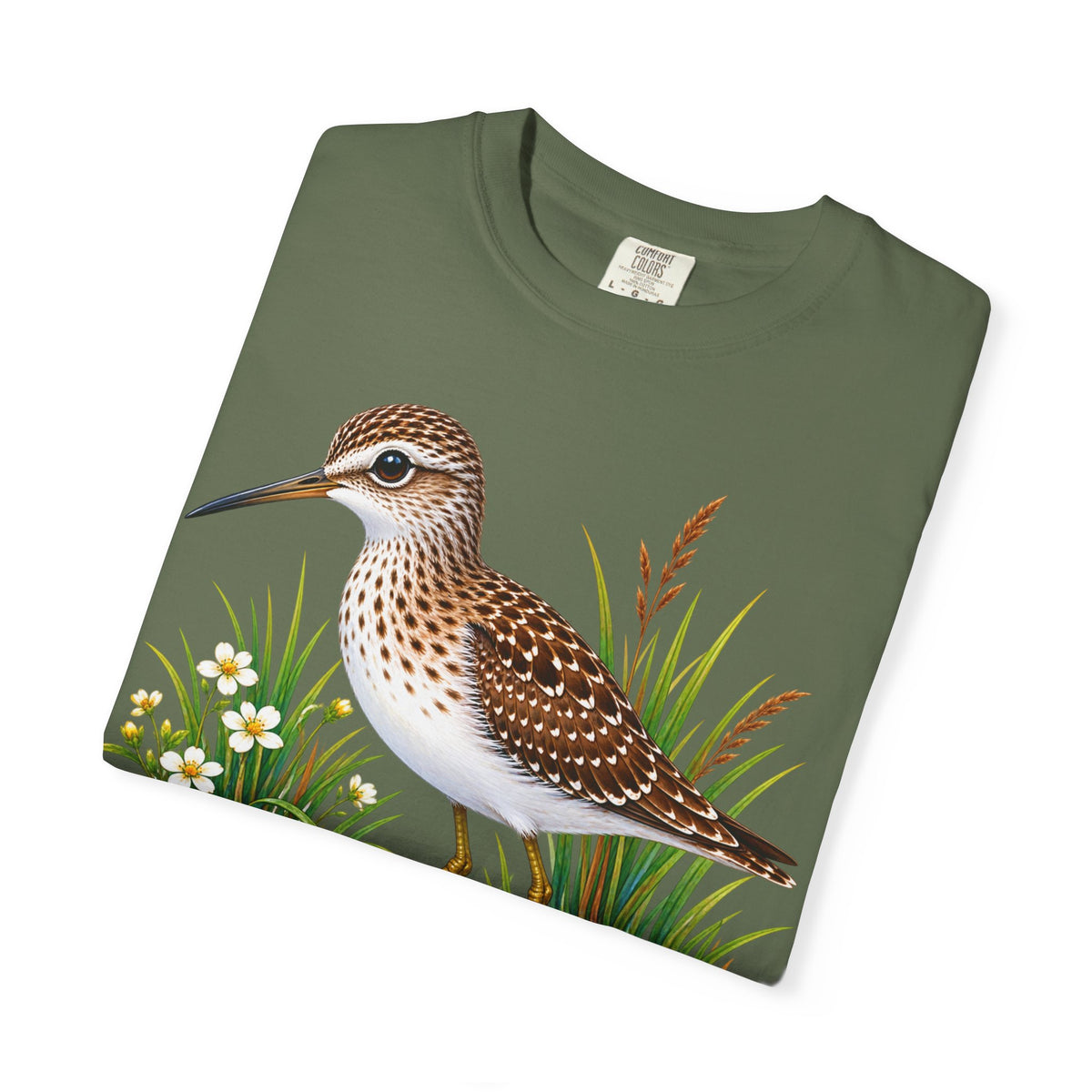 Shorebird Illustration T-Shirt — Marsh Sandpiper Graphic Tee