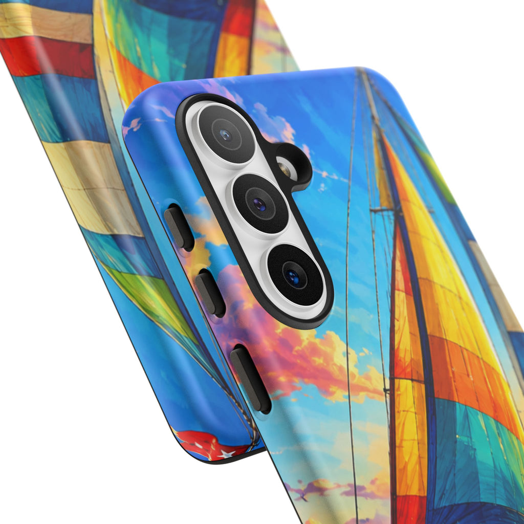 Sailboat Sunset Phone Case — Colorful Nautical iPhone Cover