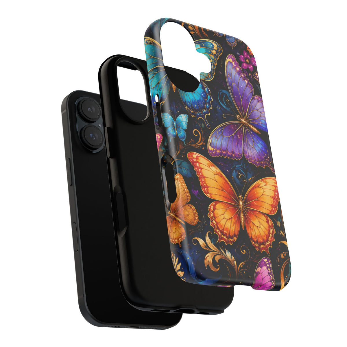 Butterfly Tough Phone Case — Colorful Floral Butterflies Protective Cover