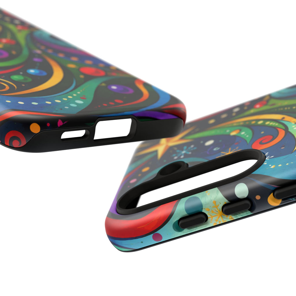 Colorful Swirl Christmas Tree Tough Phone Case