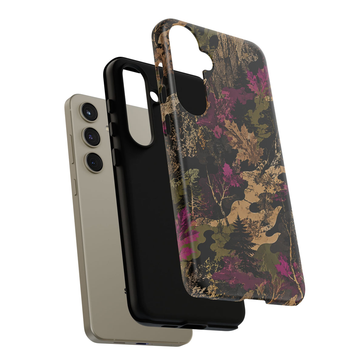 Camo Floral Tough Phone Case — Rugged Nature-Inspired Protection