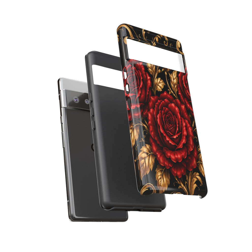 Tough Cases — Vintage Red Rose Floral Phone Case