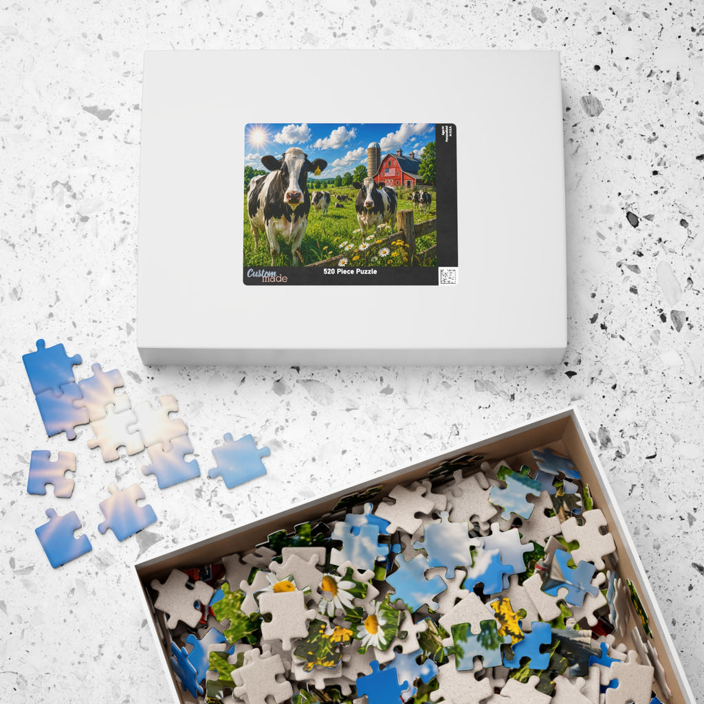 Countryside Cows Jigsaw Puzzle — Scenic Farm Barn Puzzle (110/252/520/1014 pcs)