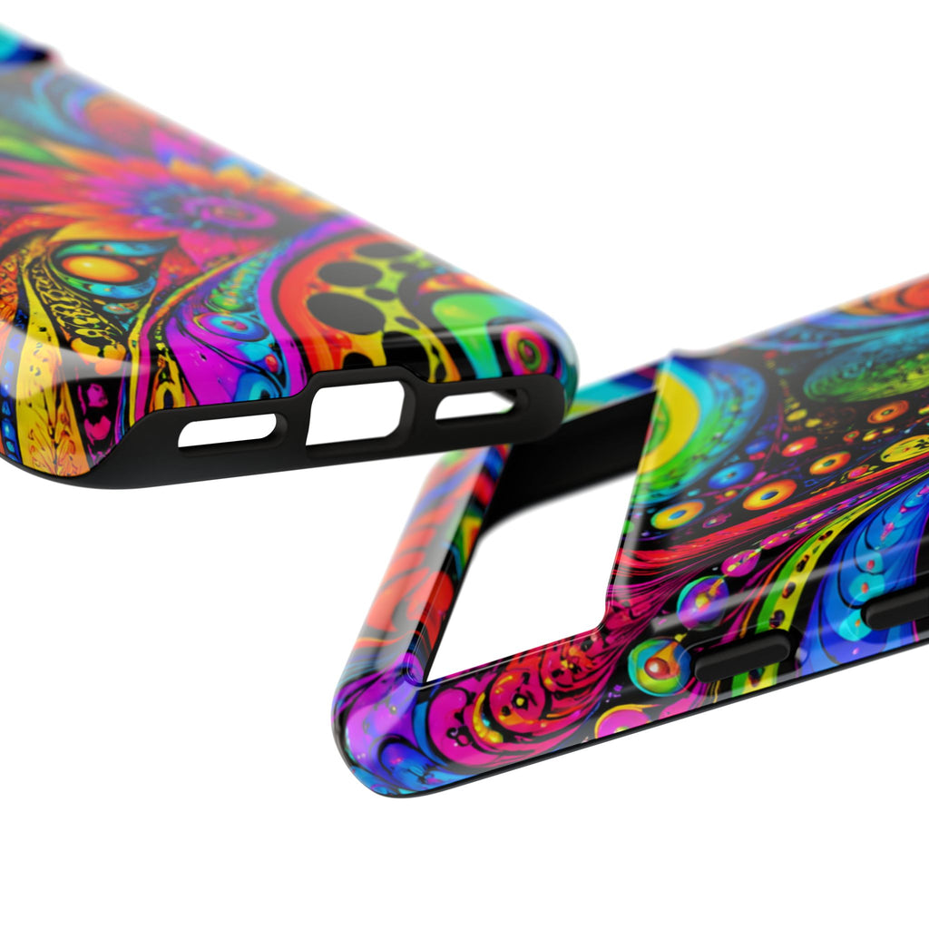 Psychedelic Floral Phone Case — Vibrant Swirl Tough Protective Cover