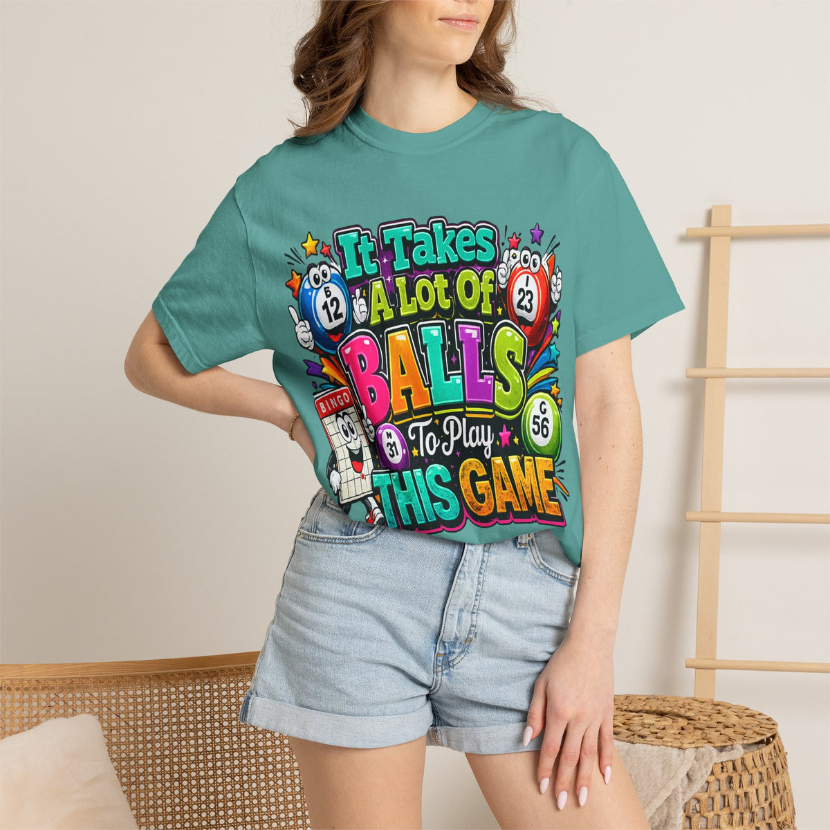 It Takes a Lot of Balls to Play This Game T-Shirt | Bingo Graphic