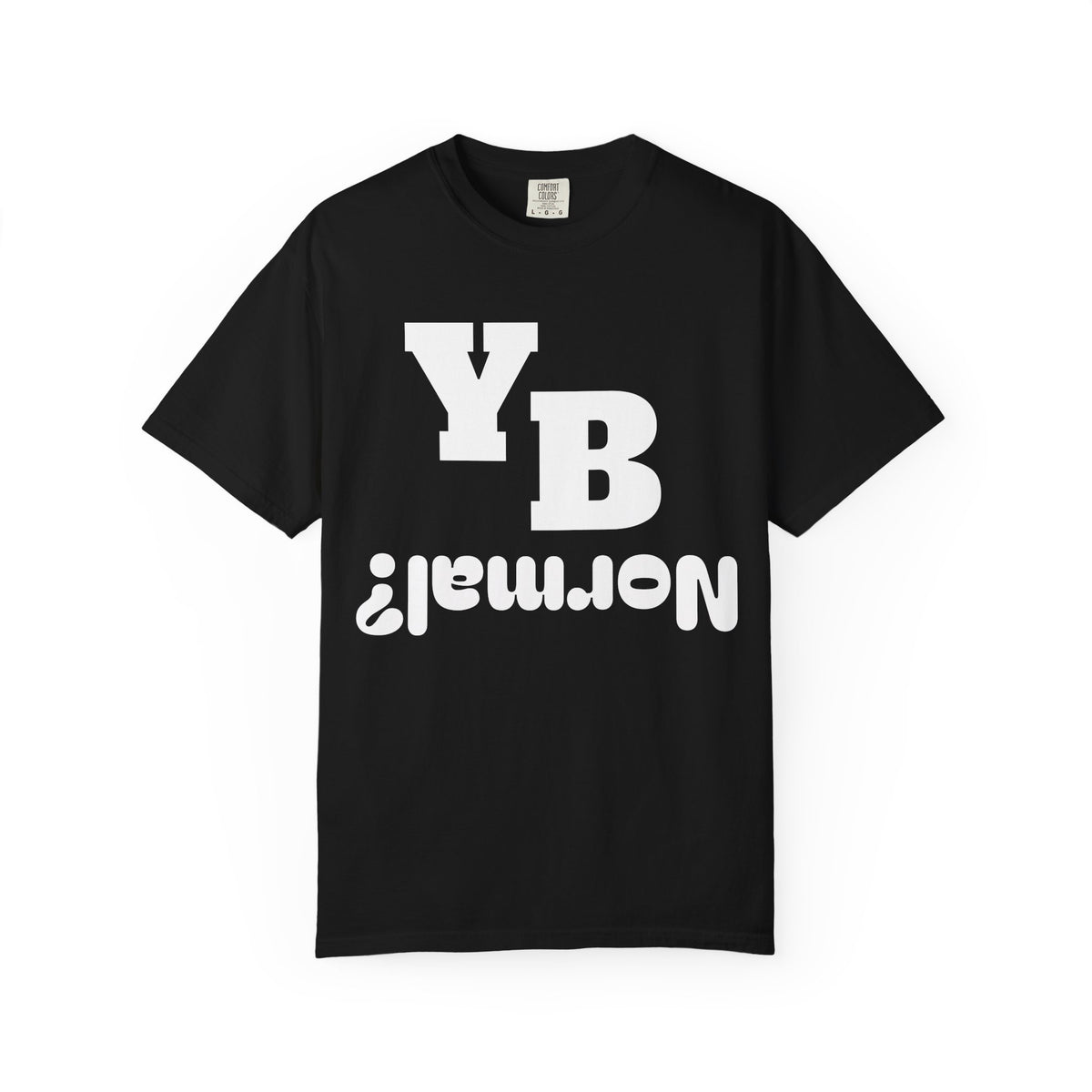 Funny 'YB ¿Normal?' Graphic T-Shirt — Upside-Down Retro Typography Tee