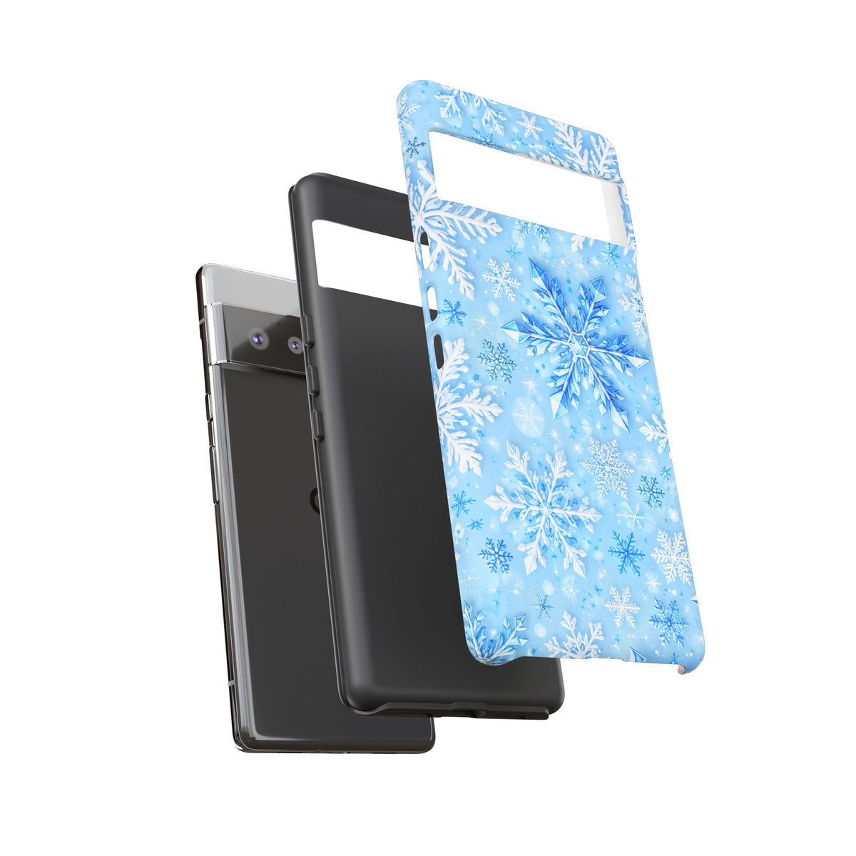 Winter Snowflake Tough Phone Case — Blue Holiday Protective Cover