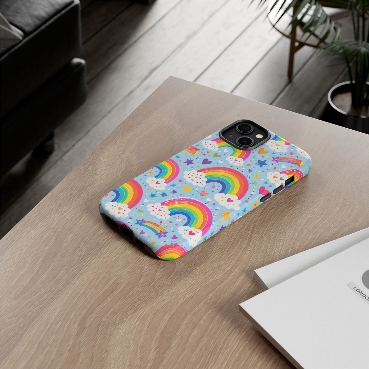 Rainbow Clouds Phone Case — Cute Pastel Rainbow Pattern Tough Case