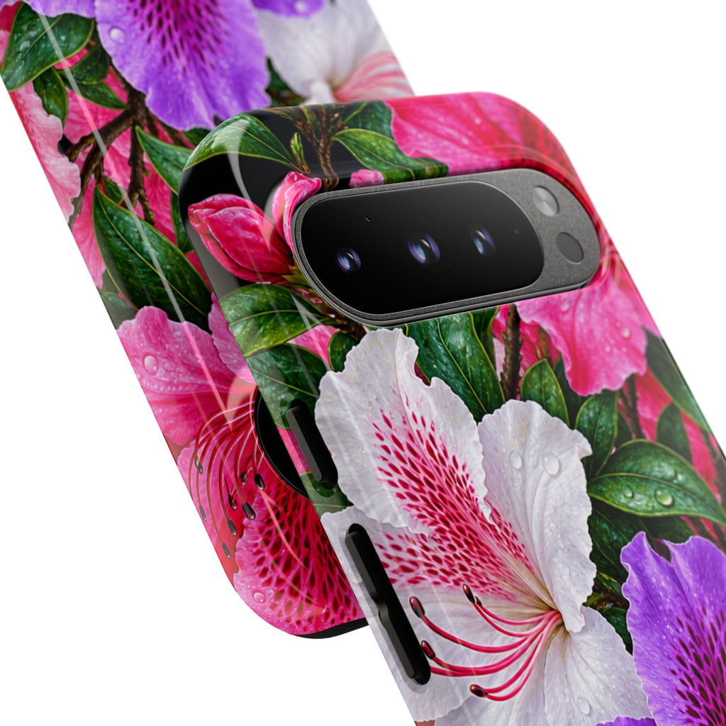 Floral Azalea Phone Case — Vibrant Pink & Purple Blossom Protection