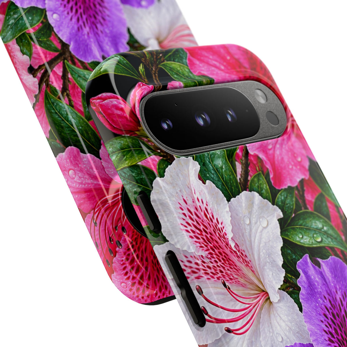 Floral Azalea Phone Case — Vibrant Pink & Purple Blossom Protection