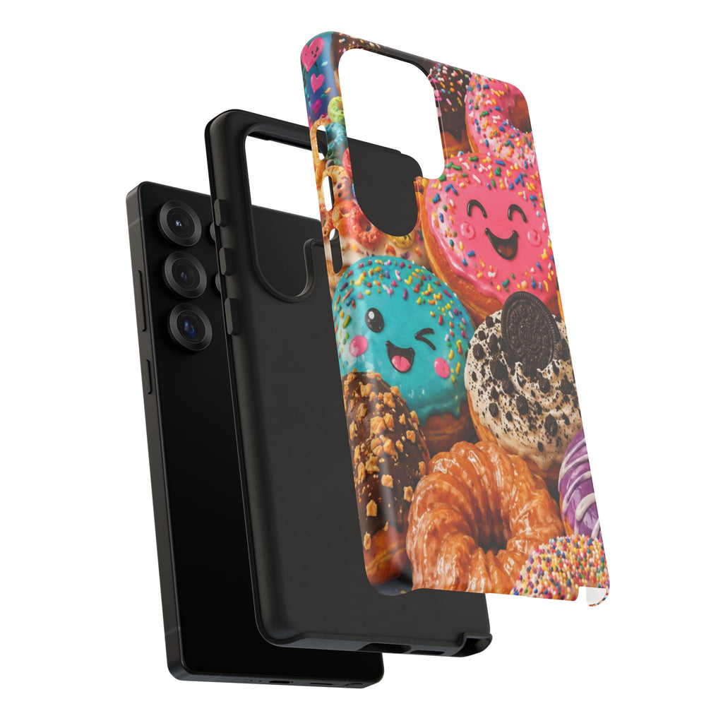 Donut Smile Tough Phone Case — Cute Colorful Desserts Protective Cover