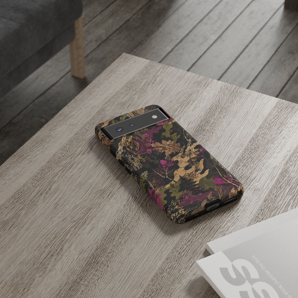 Camo Floral Tough Phone Case — Rugged Nature-Inspired Protection