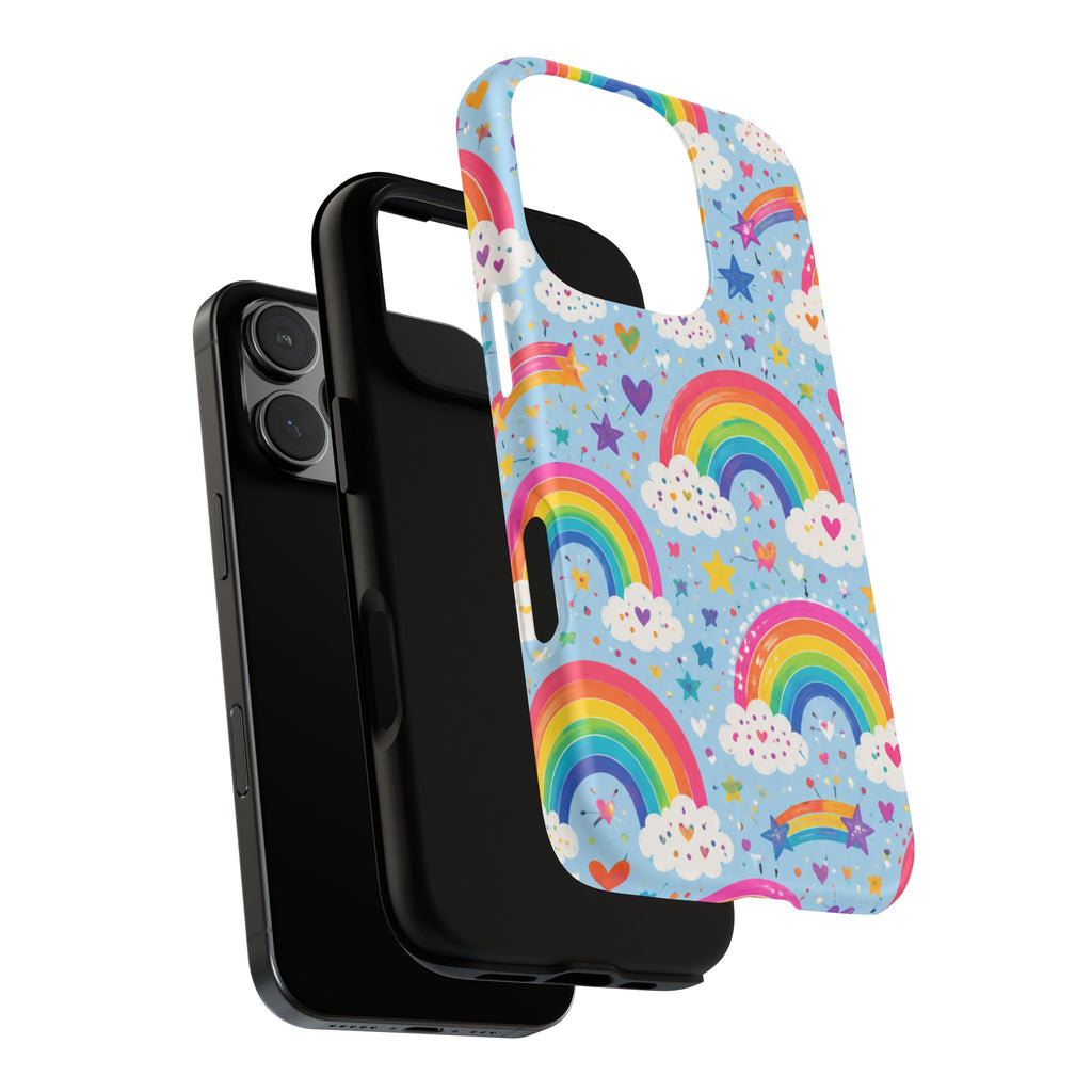 Rainbow Clouds Phone Case — Cute Pastel Rainbow Pattern Tough Case