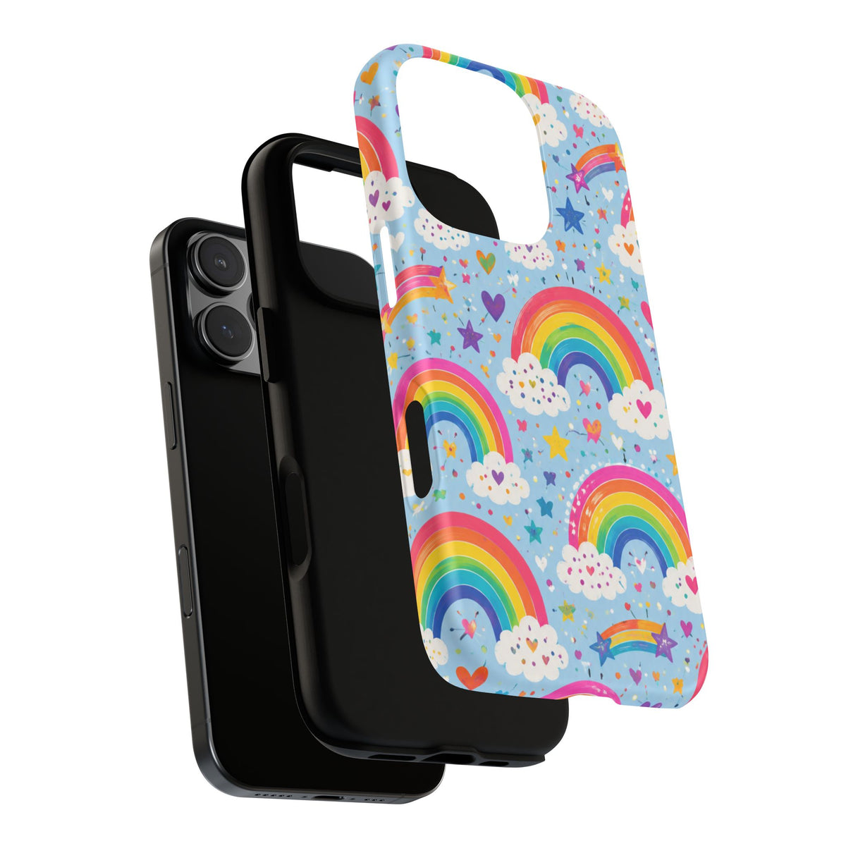 Rainbow Clouds Phone Case — Cute Pastel Rainbow Pattern Tough Case