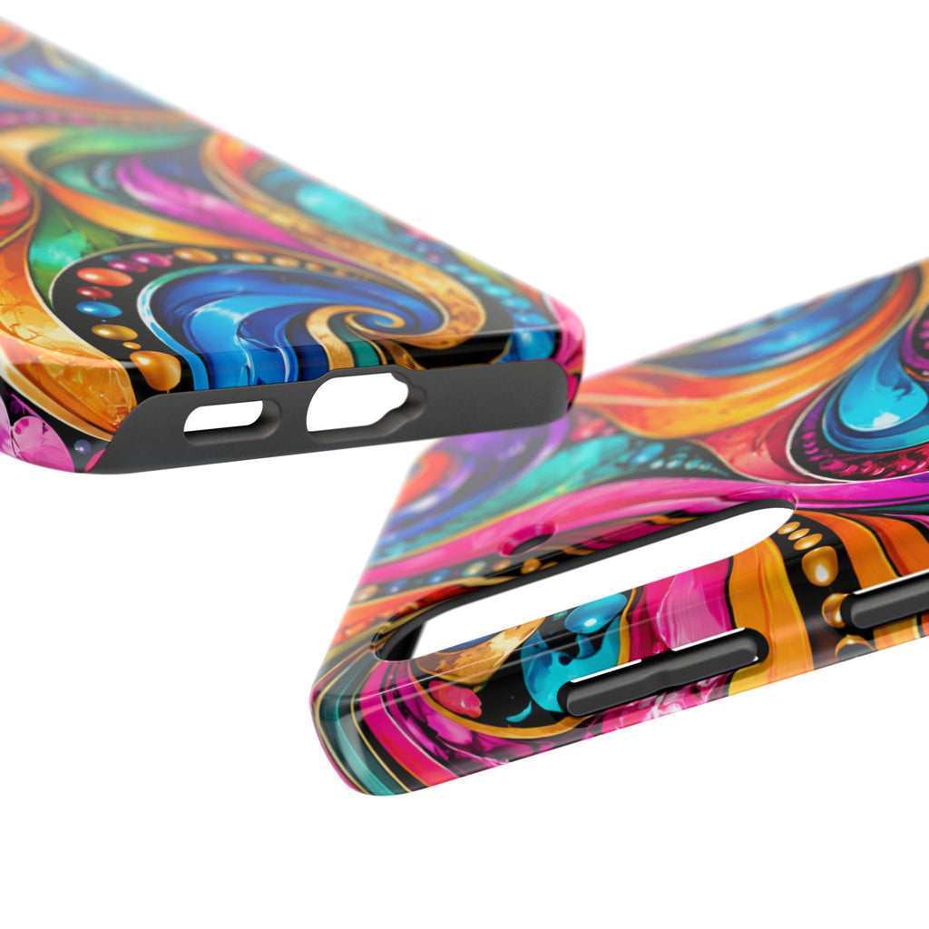 Colorful Swirl Tough Phone Case — Vibrant Abstract Protective Cover