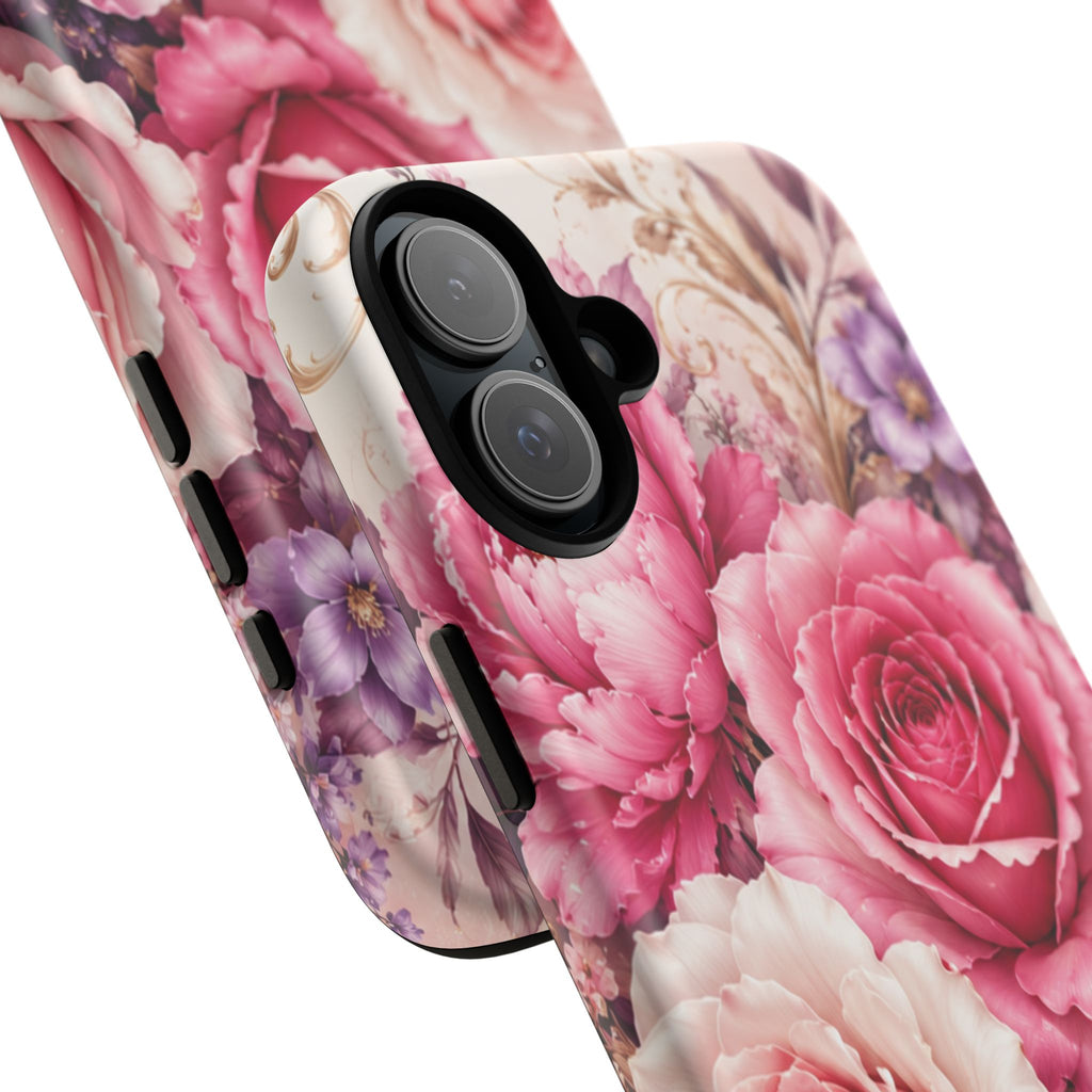 Pink Vintage Roses phone case | floral iPhone cover