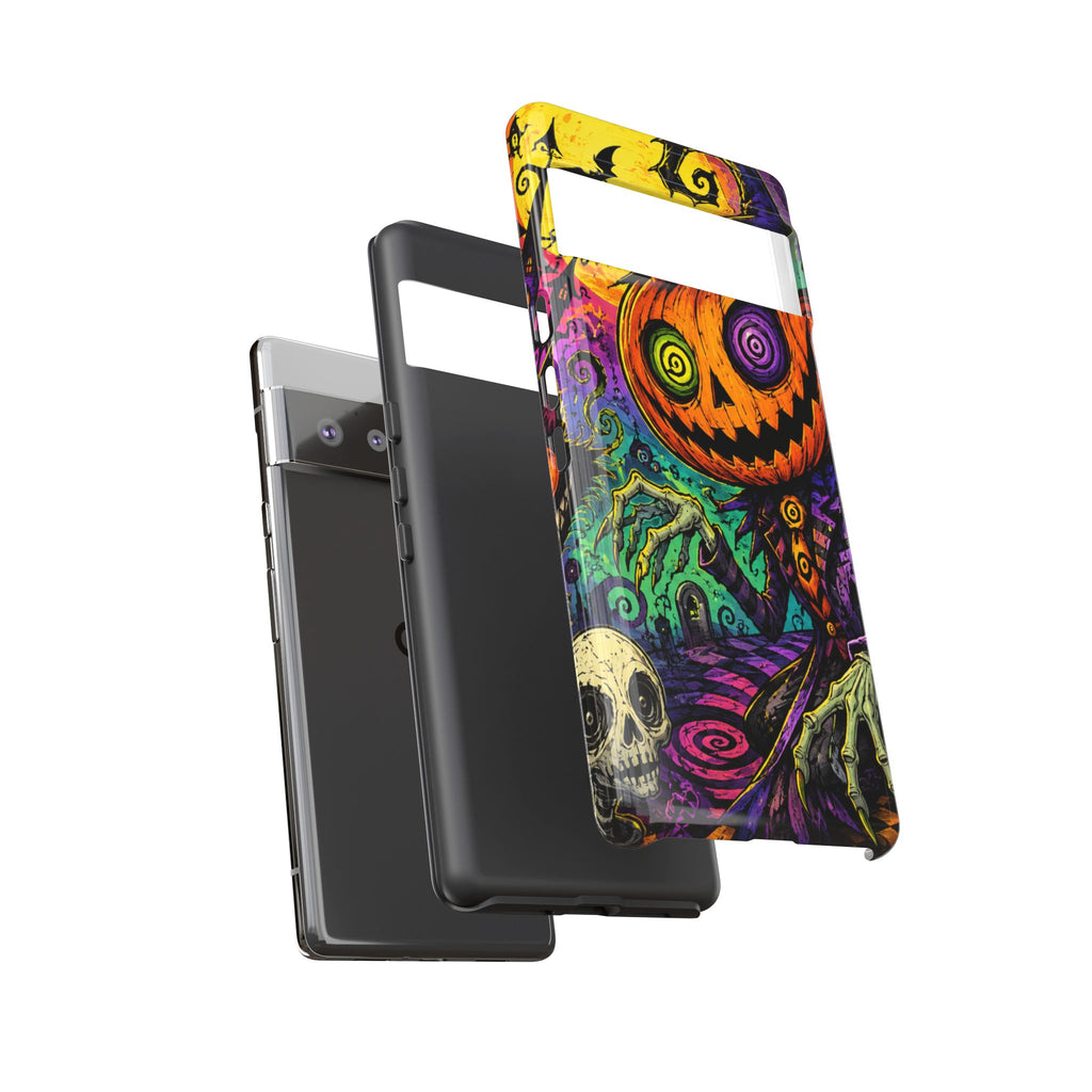 Halloween Pumpkin Skull Phone Case — Psychedelic Jack-o'-Lantern Tough Case