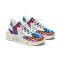 Women's Colorful Gem Mosaic Mesh Sneakers — Vibrant Pattern Athletic Shoes